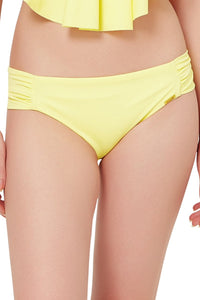 Side Ruched Swim Bottom - Lemonade - color option