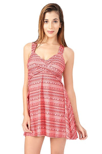 Flared Swim Dress - Coral Pr thumbnail 2