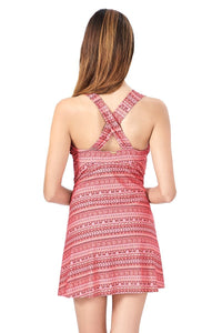 Flared Swim Dress - Coral Pr thumbnail 3