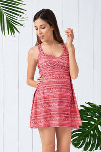 Flared Swim Dress - Coral Pr - color option