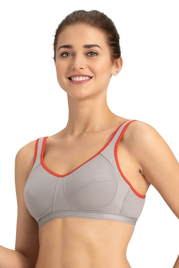 Medium Impact Non-Padded Non-Wired U-Back Sports Bra - Gull-Lava