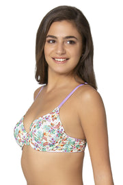 Summer's Back Padded Wired Convertible Printed T-Shirt Bra - Tropical Pr