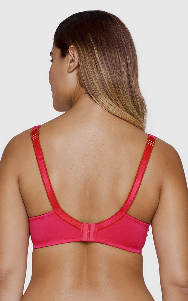 Ultimo Tropical Blossom Padded Wired T-Shirt Bra - Cranberry