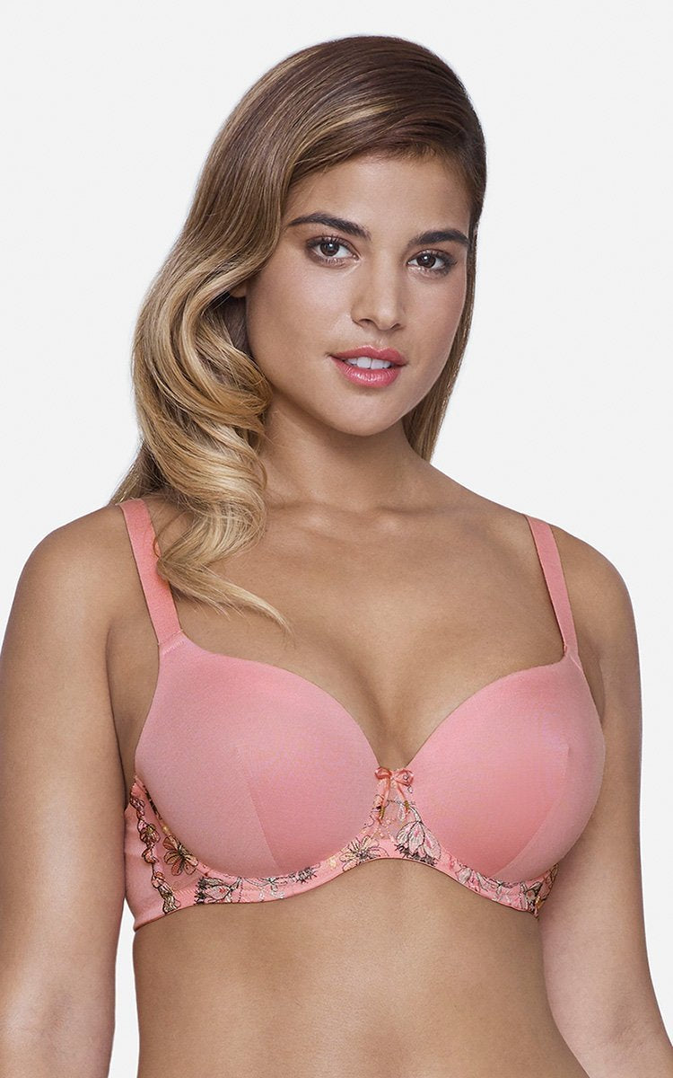 Ultimo Tropical Blossom Padded Wired T-Shirt Bra - Soft Rose