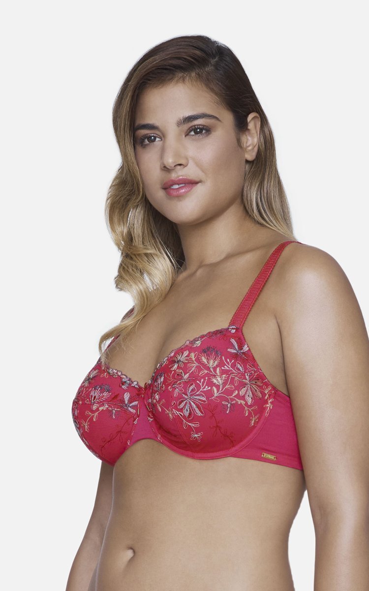 Ultimo Tropical Bloom Non-Padded Wired Bra - Cranberry