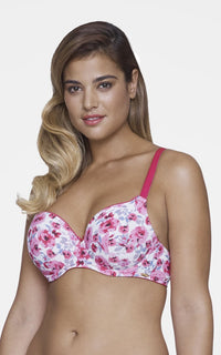 Ultimo Summer Bloom Printed Padded Wired T-Shirt Bra - Cranberry Print thumbnail 2
