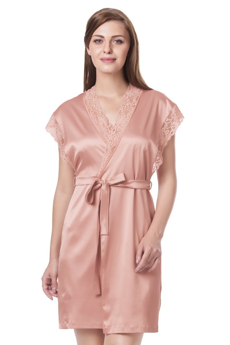 Buy Bridal Bliss Lace Robe Rose Tan Color Robe amanté