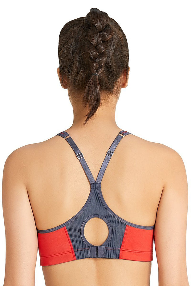 Racerback Padded Non-Wired High Impact Sports Bra - Molten Lava