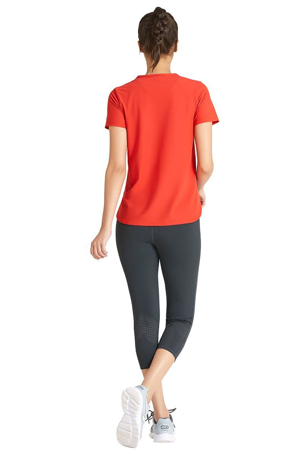 Smooth and Seamless Fitness T-shirt - Molten Lava
