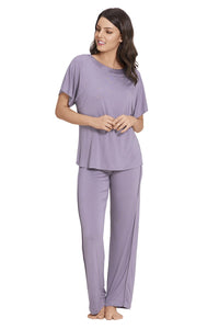 Satin Edge Pyjama Top - Gray Ridge thumbnail 4