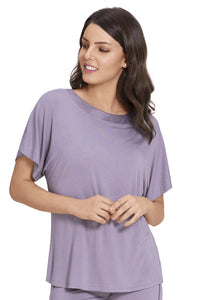 Satin Edge Pyjama Top - Gray Ridge thumbnail 1
