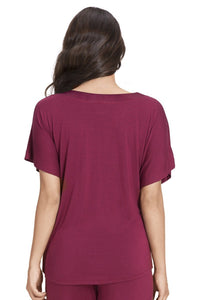 Satin Edge Pyjama Top - Rhododendron thumbnail 3