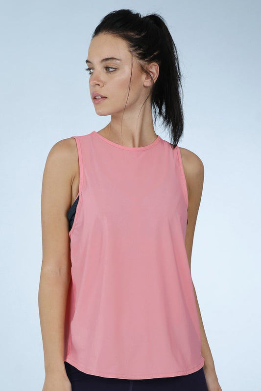 Smooth And Seamless Fitness Tank Top - Shell Pink