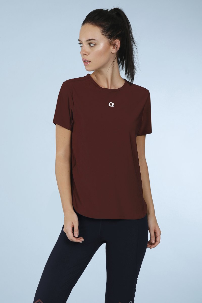 Smooth And Seamless Fitness T-Shirt - Currant