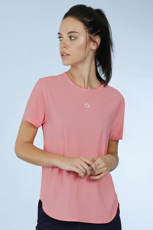 Smooth And Seamless Fitness T-Shirt - Shell Pink