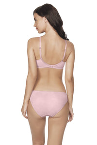 Satin Edge Padded Wired  Bra - Dawn Light Pink thumbnail 5