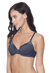 Satin Edge Padded Wired  Bra - Odessey Grey thumbnail 2