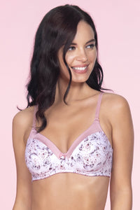 Satin Edge Padded Non-wired T-shirt Bra - Dawn Pink Pr thumbnail 2