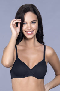 Cotton Casuals Padded Non-Wired T-Shirt Bra - Black - color option