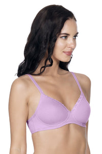 Cotton Casuals Padded Non-Wired Printed T-Shirt Bra - Soft Lilac thumbnail 3