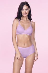 Cotton Casuals Padded Non-Wired Printed T-Shirt Bra - Soft Lilac thumbnail 4