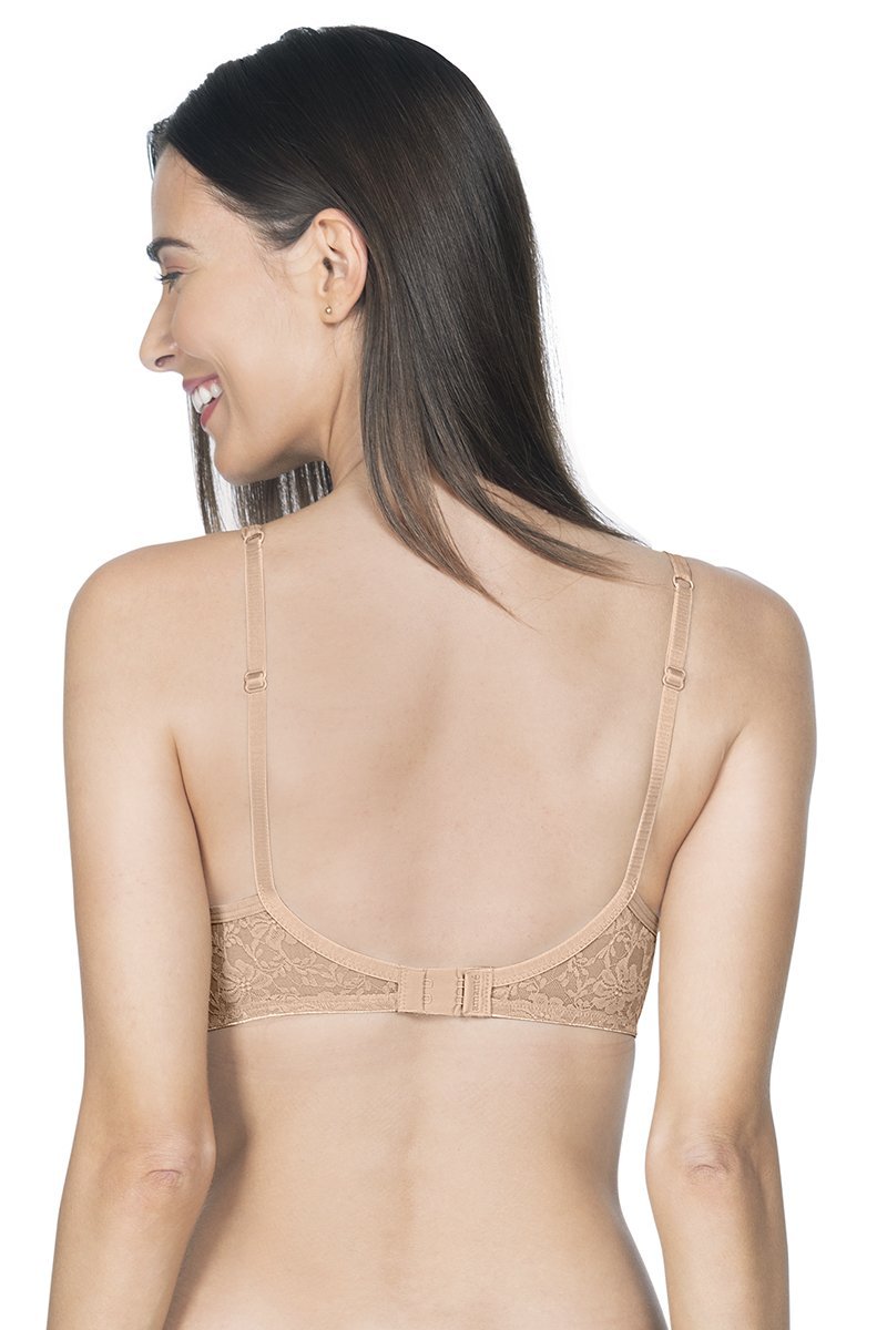 Floral Romance Padded Wired Bra - Sesame