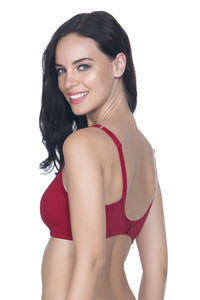 Cool Contour Non-Padded Non-Wired Bra with Aloe Finish - Crimson thumbnail 2
