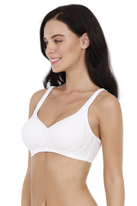 Cool Contour Non-Padded Non-Wired Bra with Aloe Finish - White thumbnail 3