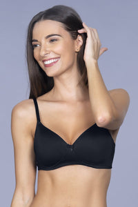 Smooth Charm Padded Non-Wired T-Shirt Bra - Black thumbnail 1