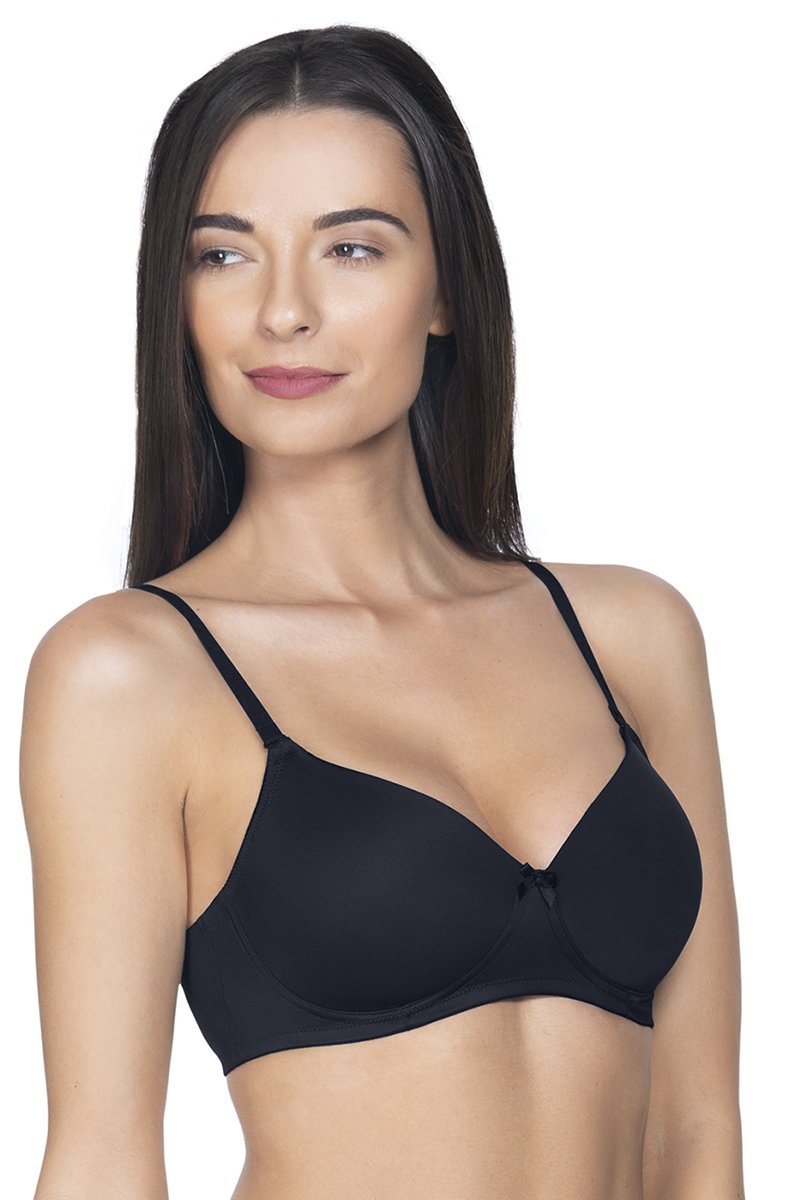 Smooth Charm Padded Non-Wired T-Shirt Bra Black