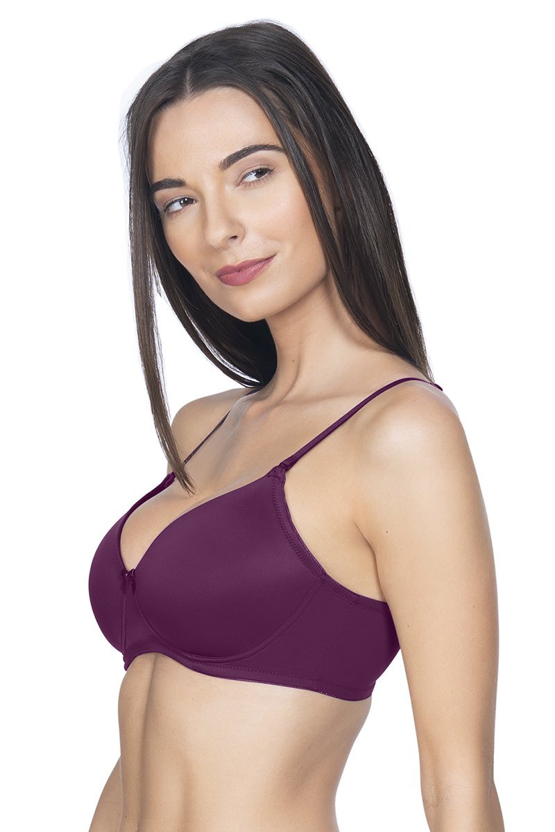 Smooth Charm Padded Non-Wired T-Shirt Bra - Violet