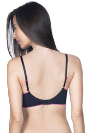 Black Casual Chic Padded Non-Wired T-shirt Bra