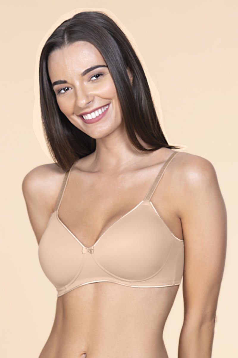 Casual Chic Padded Non-Wired T-shirt Bra - Sandalwood Color