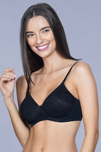 Lace Essentials Padded Non-Wired Bra - Black - color option