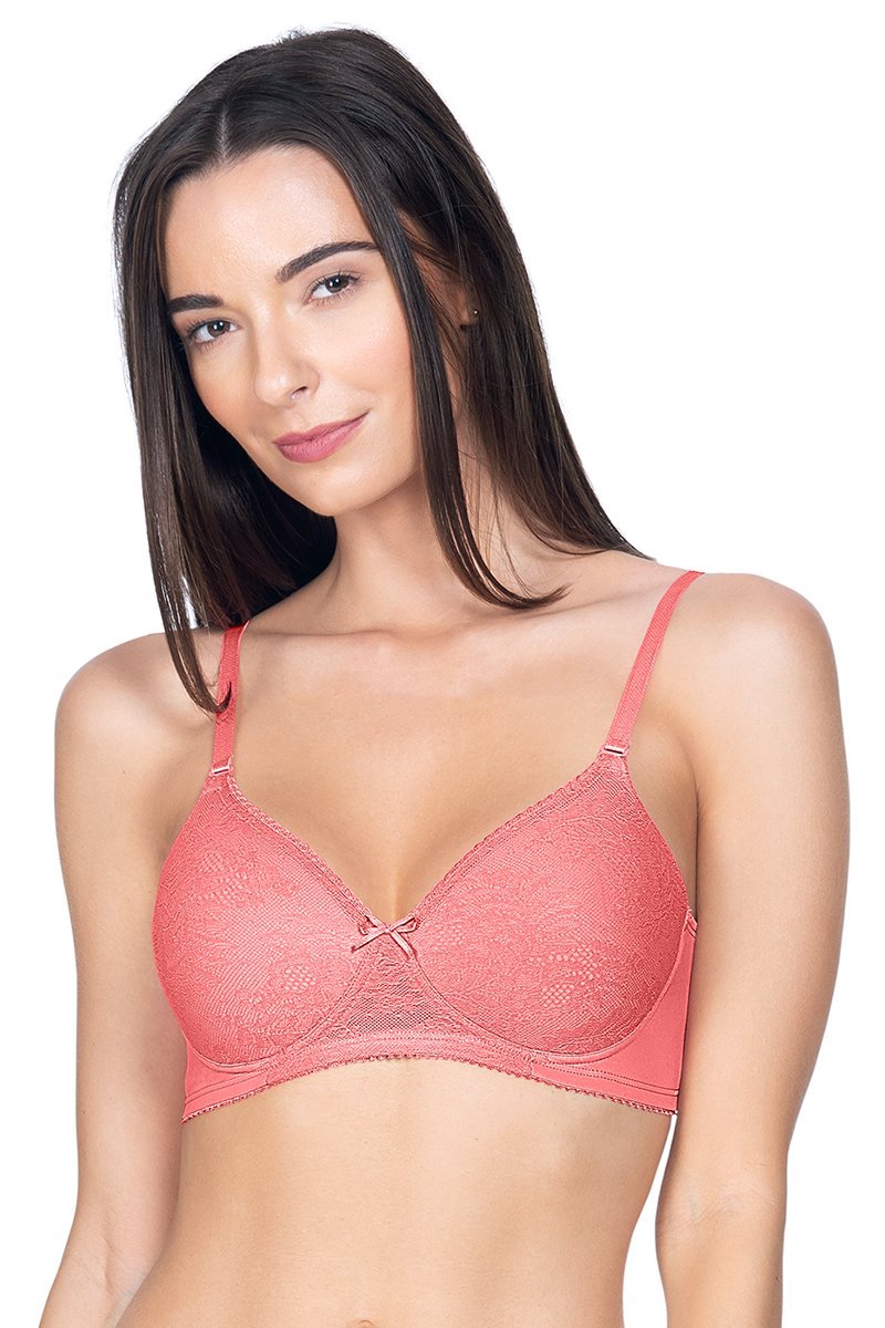 Lace Essentials Padded Non-Wired Bra - D Rose - R Tan - Image 1 of 4
