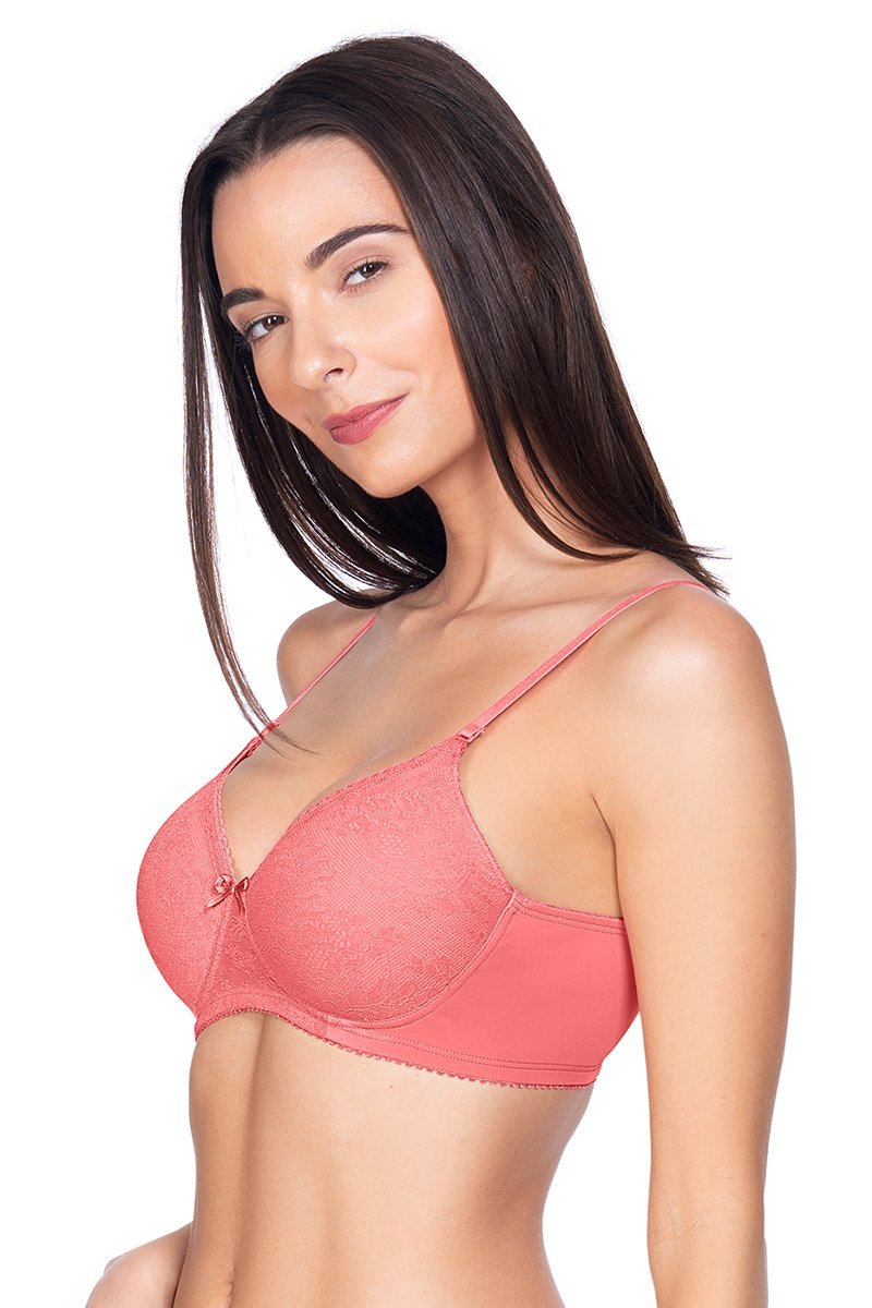 Lace Essentials Padded Non-Wired Bra - D Rose - R Tan - Image 2 of 4