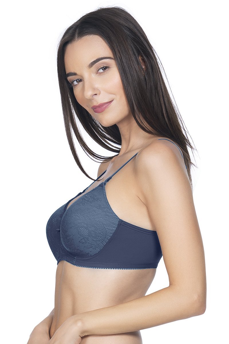 Lace Essentials Padded Non-Wired Bra - Insignia Blue