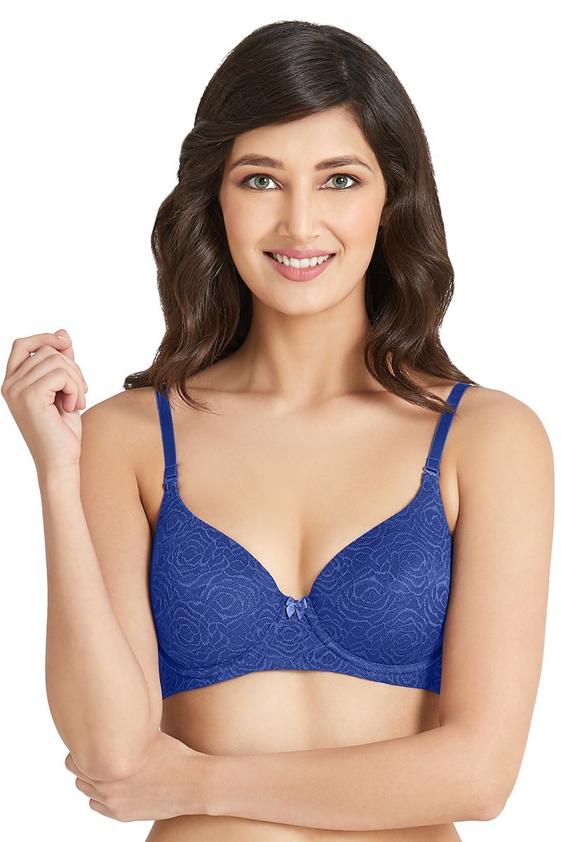 Smooth Romance Seamless T-Shirt Bra - Royal Blue Color
