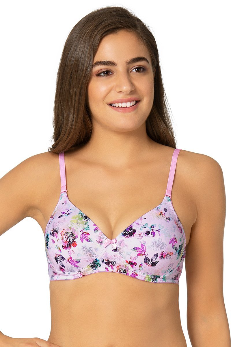 Printed Wirefree Moulded Push up Bra - Floral Pr Color - Image 1 of 4