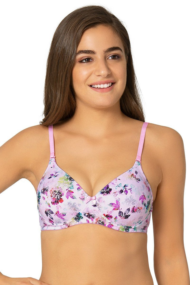 Printed Wirefree Moulded Push up Bra - Floral Pr Color