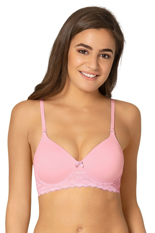 Lace Wirefree Moulded Push Up Bra - Pastel L Color