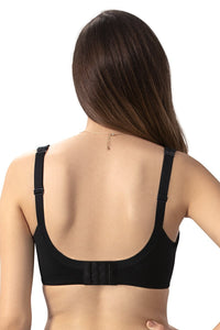 Non-Padded Wired Lace Minimiser Bra - Black thumbnail 3