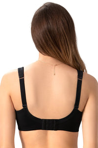 Non-Padded Non-Wired Lace Minimiser Bra - Black thumbnail 3