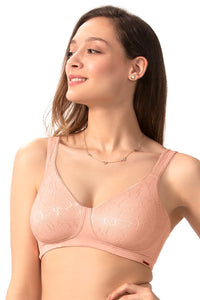 Non-Padded Non-Wired Lace Minimiser Bra - Impatiens Pink thumbnail 2