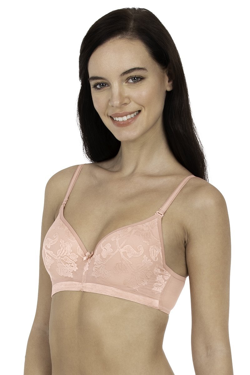 Luxury Jacquard Padded Wired Full Cover T-Shirt Bra - Bridal Rosette - Image 2 of 4