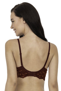 Lace Legacy Padded Wired Full Cover T-Shirt Bra - Burgundy Wine thumbnail 3