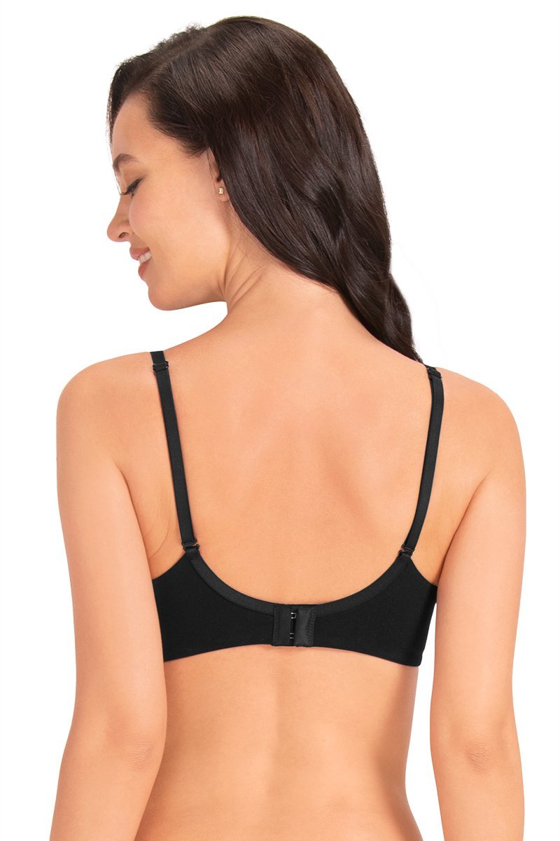 Signature Cotton Padded Wired Bra - Black - Image 3 of 4