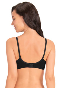 Signature Cotton Padded Wired Bra - Black thumbnail 3