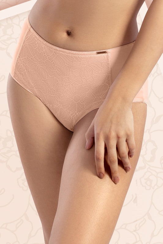 Sheer Lace Full Brief - Impatiens Pink