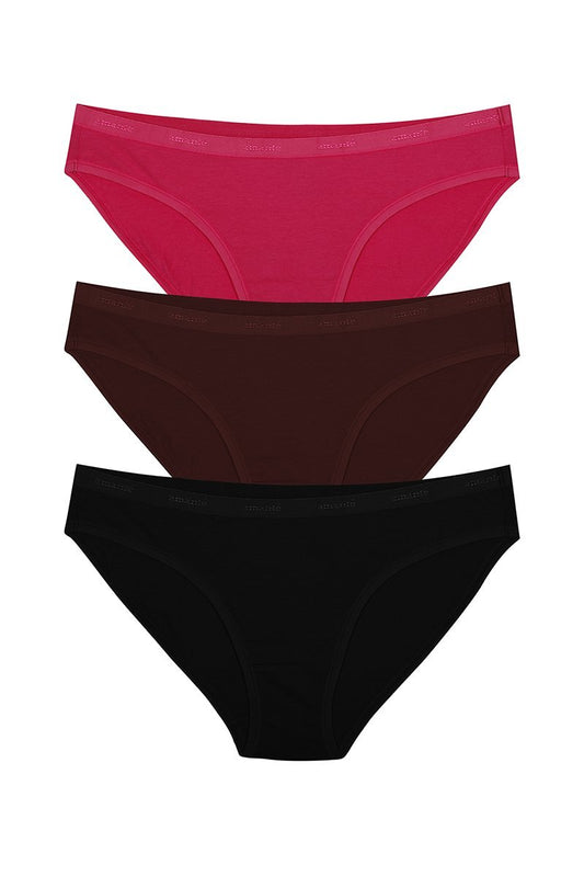 Low Rise Solid Bikini (Pack of 3)